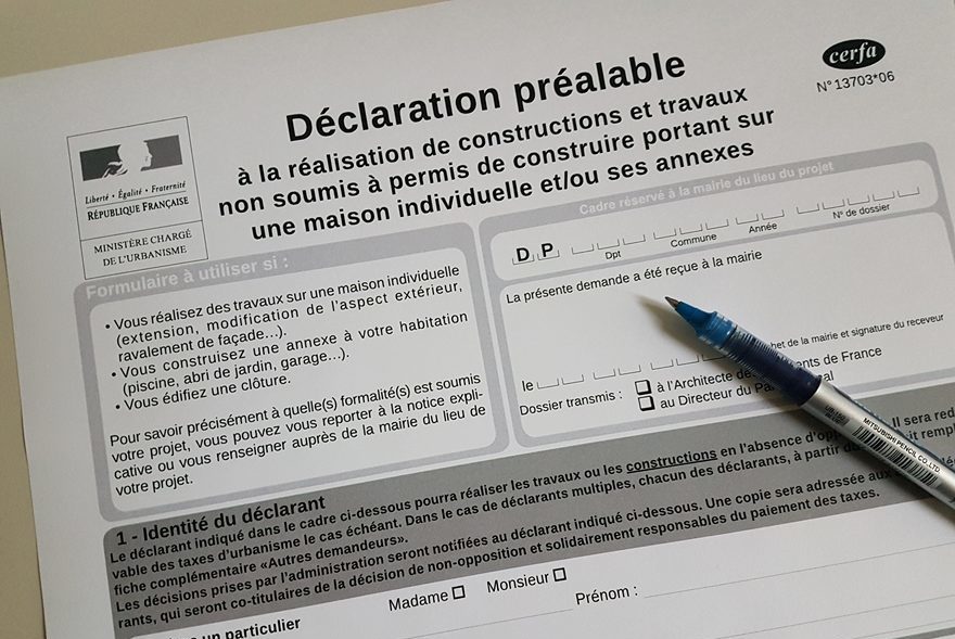 Declaration prealable permis de construire maison