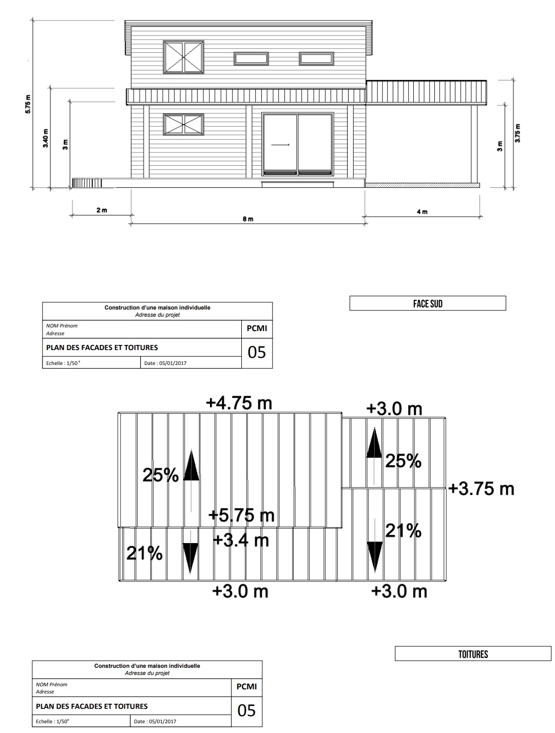 plan de façe et